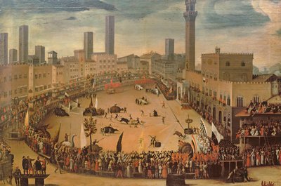 Festival in the Piazza del Campo, Siena by Vincenzo Rustici